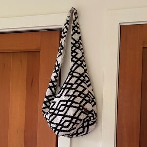 ROXY Black and White Geometric Patterned Women's Bag